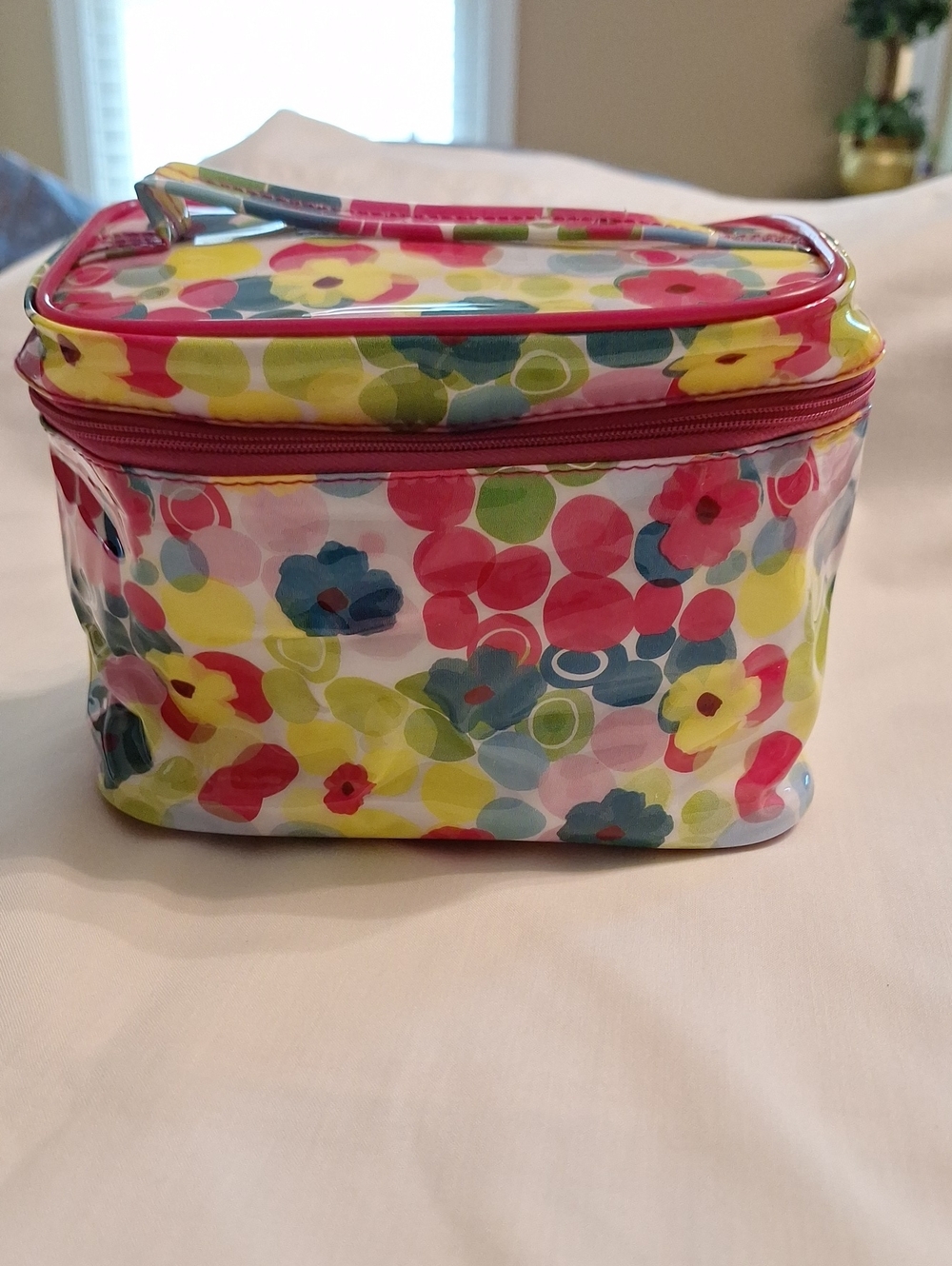 Floral Plastic Cosmetic Bag